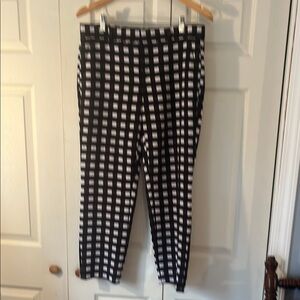 Banana Republic Black and White Checkered Straight Leg Pants